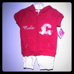 Disney hooded vest and Capri pants set 4T